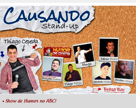 Ingresso para Stand Up Comedy: Thiago Cepeda e Convidados Especiais, no Brasa Bar, em So Bernardo do Campo. De R$30,00 por APENAS R$10,90!!!