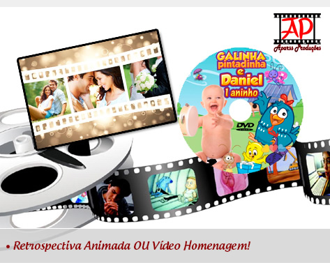 Retrospectiva Animada Personalizada com Qualquer Tema OU Vdeo Homenagem + DVD Personalizado: de R$130,00 por R$49,90!!!