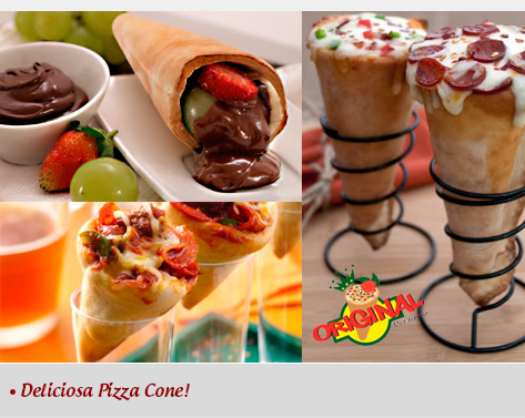 Pizza Cone Salgada Grande + Pizza Cone Doce Pequena: de at R$30,00 por R$14,90!!!