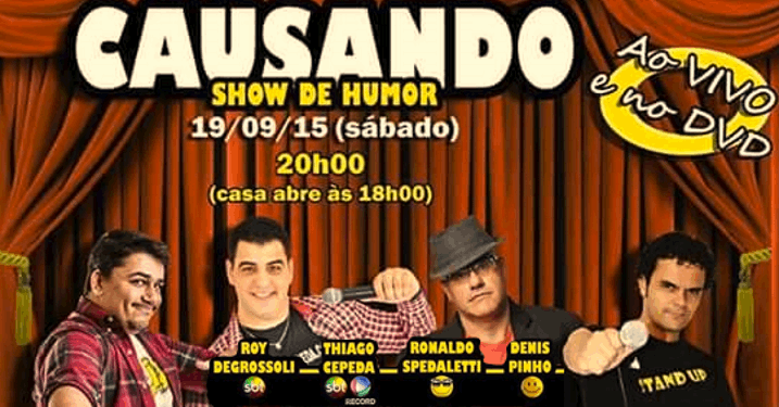 Show Causando Stand Up Comedy, com Thiago Cepeda e Convidados no Bar Salvador Dal em So Caetano do Sul por APENAS R$12,90!!!