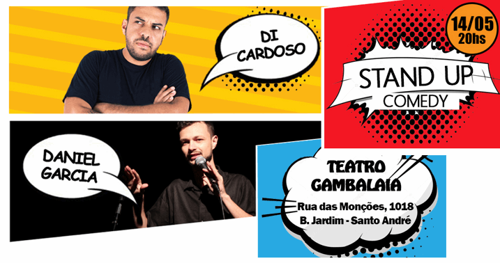 Ingresso para Show de Stand Up Comedy, no Teatro Gambalaia, em Santo Andre, por APENAS  R$12,99, com Ingressos Limitadssimos!!!