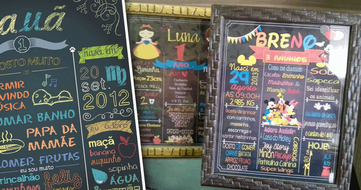 Decorao Exclusiva: Quadro Chalkboard Personalizado para Festas por Apenas R$34,90!!!